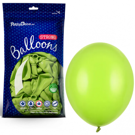 Balony Strong 12 cm limonkowe Pastel Lime Green - 100 sztuk