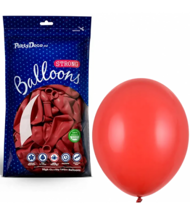 Balony Strong 12 cm makowe czerwone Pastel Poppy Red - 100 sztuk