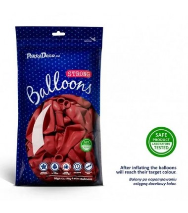 Balony Strong 12 cm makowe czerwone Pastel Poppy Red - 100 sztuk