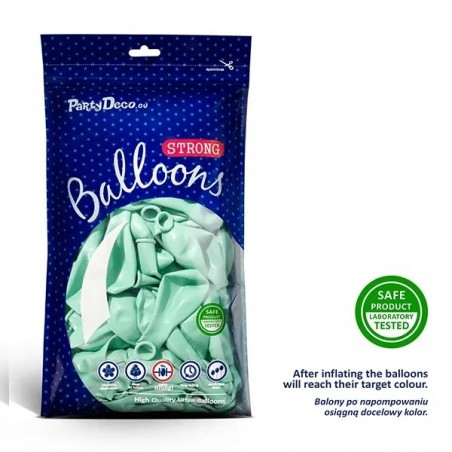 Balony Strong 12 cm miętowe Pastel Light Mint - 100 sztuk