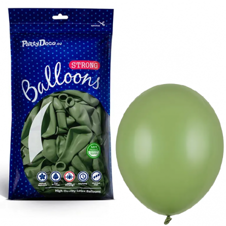 Balony Strong 12 cm oliwkowe Pastel Rosemary Green - 100 sztuk