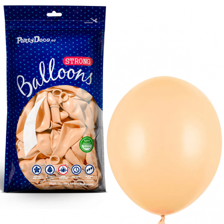 Balony Strong 23 cm brzoskwiniowe Pastel Light Peach - 100 sztuk