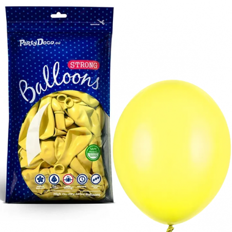 Balony Strong 23 cm cytrynowe Pastel Lemon Zest - 100 sztuk