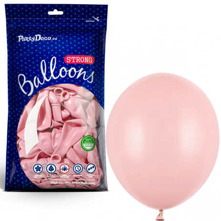 Balony Strong 23 cm jasnoróżowe Pastel Pale Pink - 100 sztuk