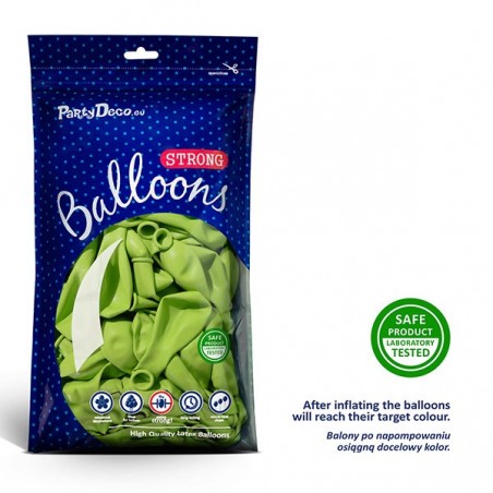 Balony Strong 23 cm limonkowe Pastel Lime Green - 100 sztuk