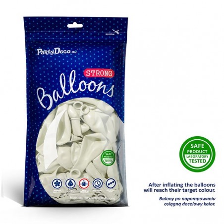 Balony Strong 30 cm białe Pastel Pure White - 100 sztuk