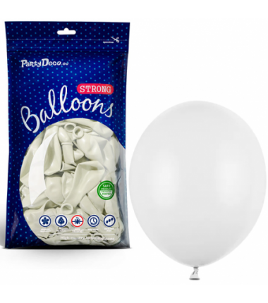 Balony Strong 30 cm białe Pastel Pure White - 50 sztuk