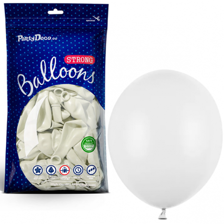 Balony Strong 30 cm białe Pastel Pure White - 50 sztuk