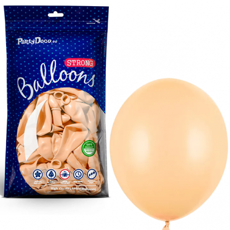 Balony Strong 30 cm brzoskwiniowe Pastel Light Peach - 50 sztuk