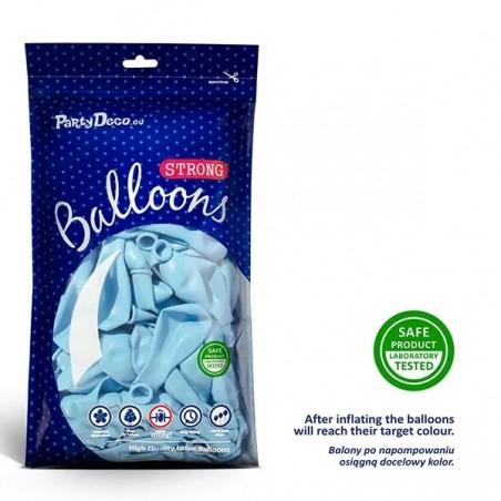 Balony Strong 30 cm jasnoniebieskie Pastel Light Blue - 100 sztuk