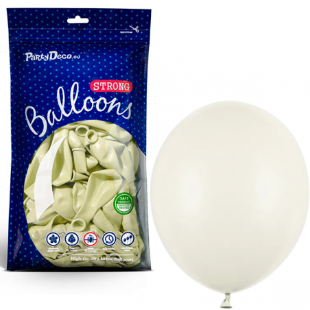Balony Strong 30 cm kremowe Pastel Light Cream - 100 sztuk