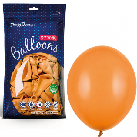 Balony Strong 30 cm mandarynkowe Pastel Mand. Orange - 100 sztuk