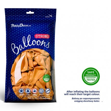 Balony Strong 30 cm mandarynkowe Pastel Mand. Orange - 100 sztuk