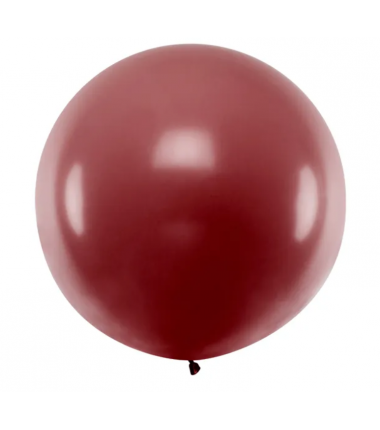 Balon Strong okrągły 1 m - Pastel Burgundy - burgundowy, bordowy