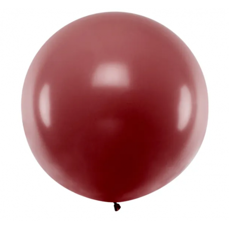Balon Strong okrągły 1 m - Pastel Burgundy - burgundowy, bordowy