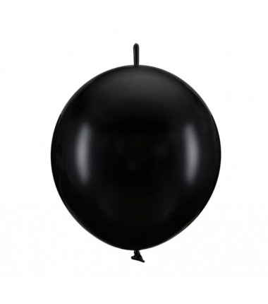 Balony z łącznikiem 28 cm - czarne Pastel Black - 20 sztuk