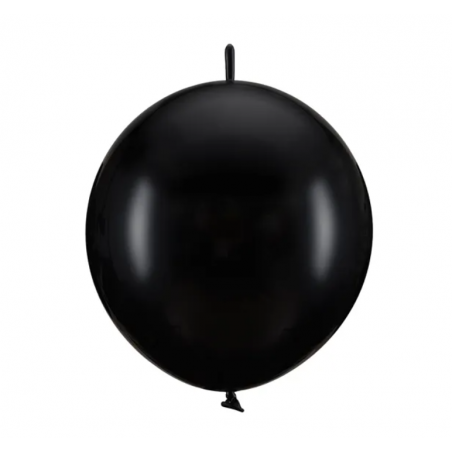 Balony z łącznikiem 28 cm - czarne Pastel Black - 20 sztuk