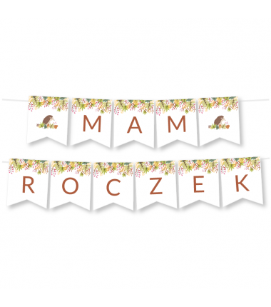 Girlanda Mam Roczek - Leśne Zwierzęta Jeżyk