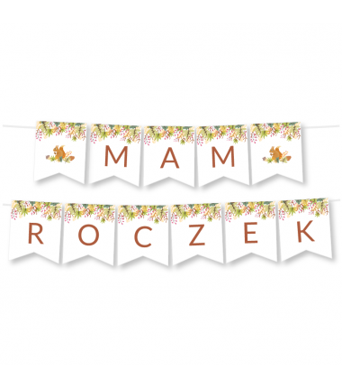 Girlanda Mam Roczek - Leśne Zwierzęta Wiewiórka