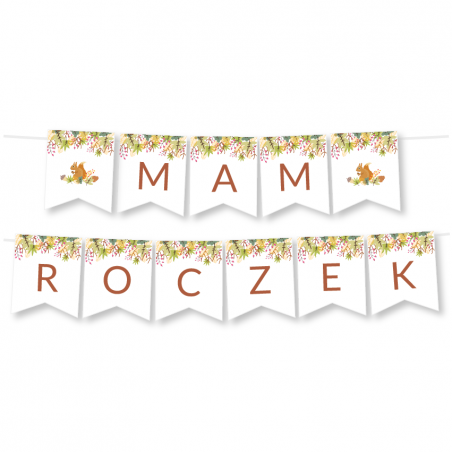 Girlanda Mam Roczek - Leśne Zwierzęta Wiewiórka