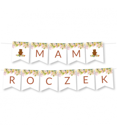 Girlanda Mam Roczek - Leśne Zwierzęta Miś