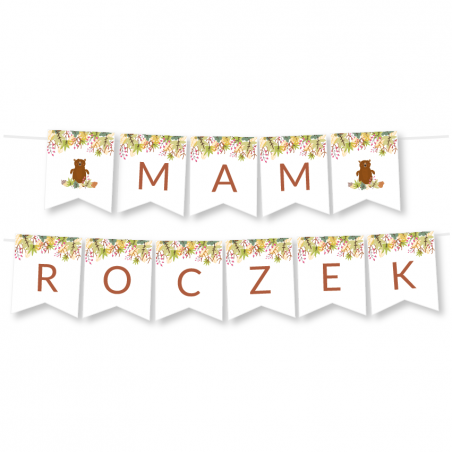 Girlanda Mam Roczek - Leśne Zwierzęta Miś