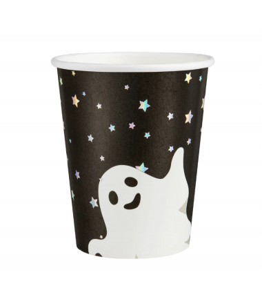 Kubeczki Halloween czarne w duszki 220 ml 6szt.