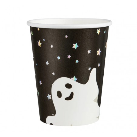 Kubeczki Halloween czarne w duszki 220 ml 6szt.
