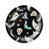Talerzyki Halloween czarne w duszki 18cm 6sztuk