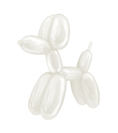 Balony do modelowania rurki metaliczne białe - 50 sztuk