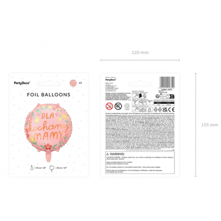 Balon foliowy ''Dla kochanej mamy'' 45 cm