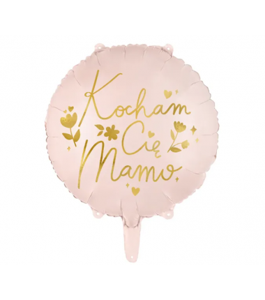 Balon foliowy "Kocham Cię Mamo" 45 cm różowy