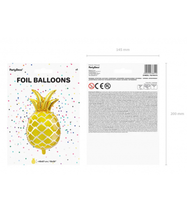 Balon foliowy Ananas złoty 38x63 cm