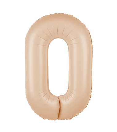 Balon foliowy Cyfra 0 - 100 cm - Karmelowy