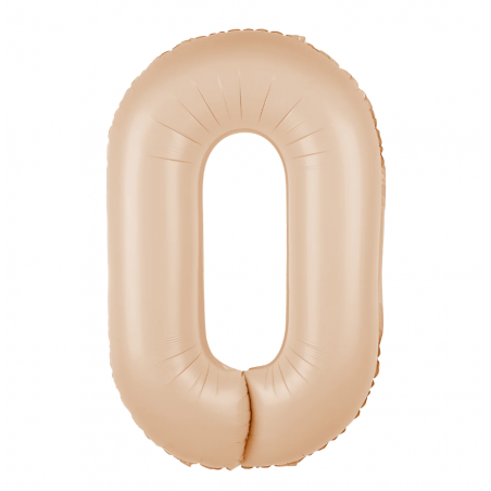 Balon foliowy Cyfra 0 - 100 cm - Karmelowy