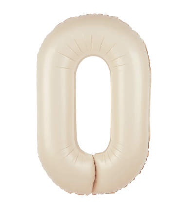 Balon foliowy Cyfra 0 - 100 cm - Kremowy