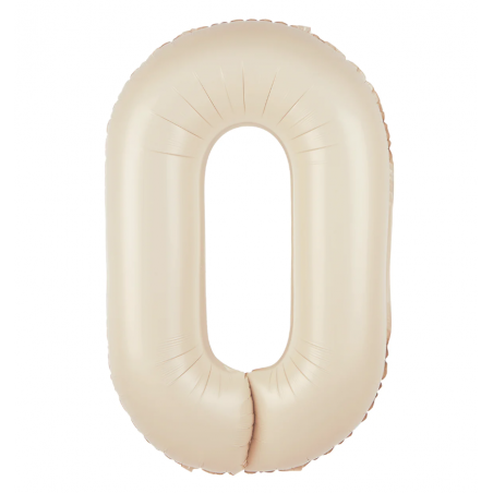 Balon foliowy Cyfra 0 - 100 cm - Kremowy