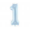 Balon foliowy Cyfra 1 - 72 cm - jasny niebieski