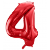Balon foliowy Cyfra 4 - 86 cm - Czerwony