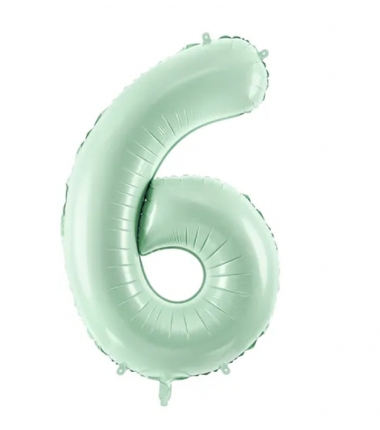 Balon foliowy Cyfra 6 - 72 cm - Zielony