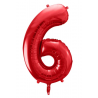 Balon foliowy Cyfra 6 - 86 cm - Czerwony