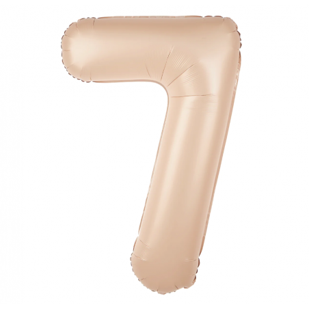 Balon foliowy Cyfra 7 - 100 cm - Karmelowy