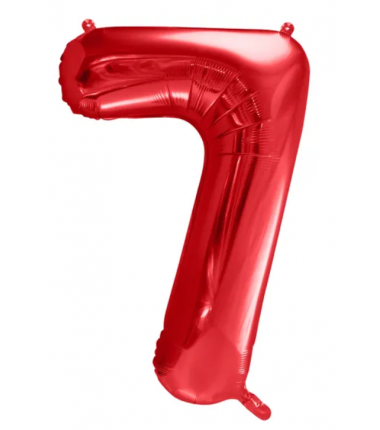 Balon foliowy Cyfra 7 - 86 cm - Czerwony