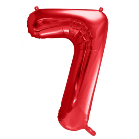 Balon foliowy Cyfra 7 - 86 cm - Czerwony