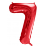 Balon foliowy Cyfra 7 - 86 cm - Czerwony