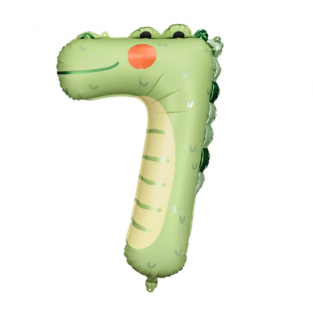 Balon foliowy Cyfra 7 - Krokodyl 56x85 cm