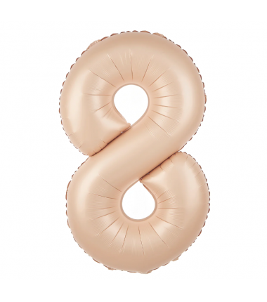 Balon foliowy Cyfra 8 - 100 cm - Karmelowy