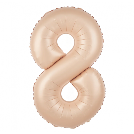 Balon foliowy Cyfra 8 - 100 cm - Karmelowy