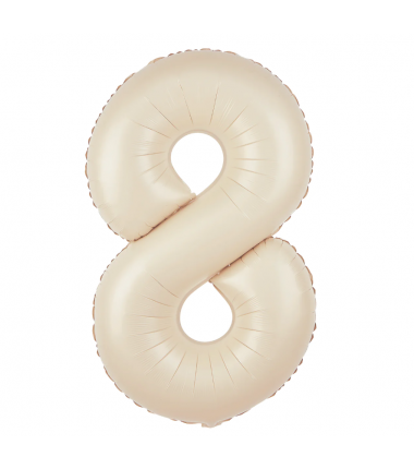 Balon foliowy Cyfra 8 - 100 cm - Kremowy
