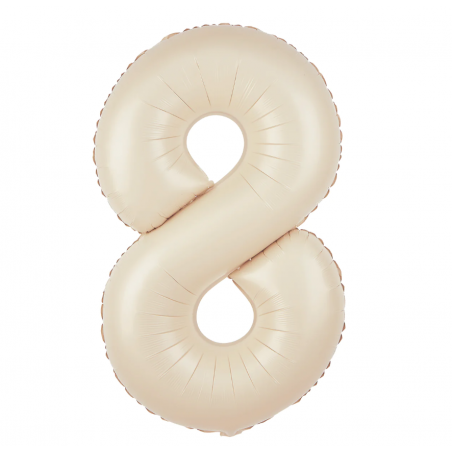 Balon foliowy Cyfra 8 - 100 cm - Kremowy